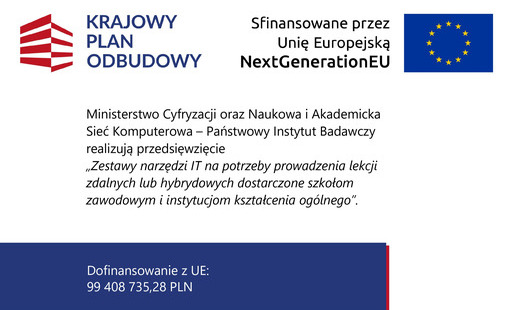 Zdjęcie do Zestawy narzędzi IT na potrzeby prowadzenia lekcji zdalnych lub hybrydowych dostarczone szkołom zawodowym i instytucjom kształcenia og&oacute;lnego
