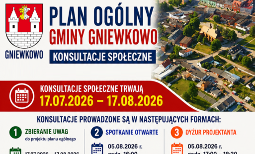 Zdjęcie do Trwają konsultacje społeczne projektu Planu Og&oacute;lnego Gminy Gniewkowo 