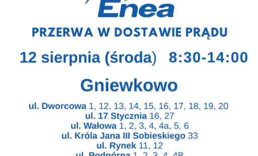 Zdjęcie do Przerwa w dostawie prądu: Gniewkowo