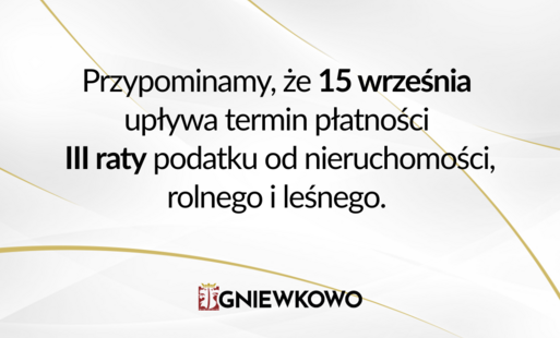 Zdjęcie do III rata podatku od nieruchomości, leśnego i rolnego - do 15 września